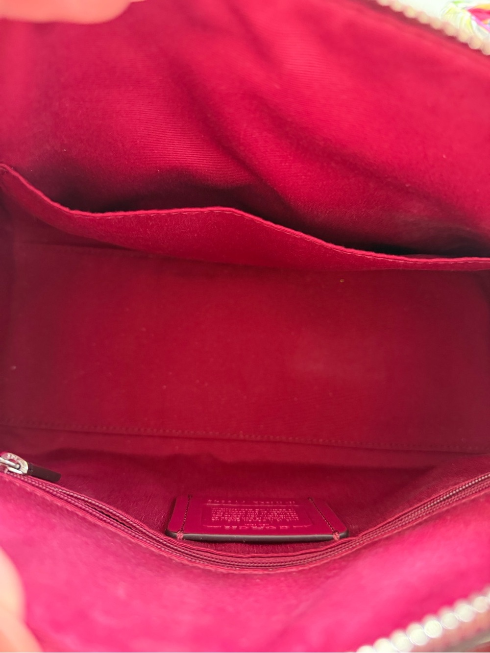 Coach Berry Pink Leather Satchel Crossbody Bag EUC - Picture 12 of 15
